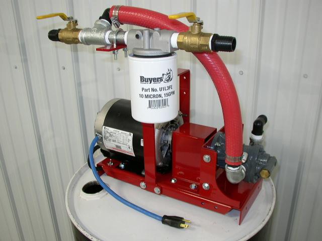 Waste oil transfer/filtration pumps-Made in the USA! Our high power pumping  systems are ideal for WVO collection and processing. They also work great  for transferring and filtering used motor oil for oil